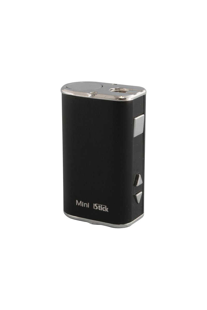 Front view of the Eleaf iStick Mini 10W Digital Mod Battery, showing its compact, black rectangular design with a digital display.