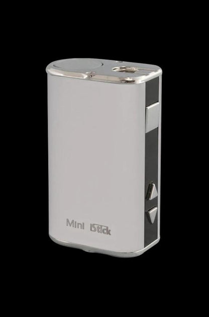 Front view of the Eleaf iStick Mini 10W Digital Mod Battery, showcasing its small size and silver metallic finish.