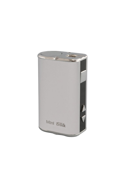 Front view of the Eleaf iStick Mini 10W Digital Mod Battery, a compact, silver-toned device with a digital display.