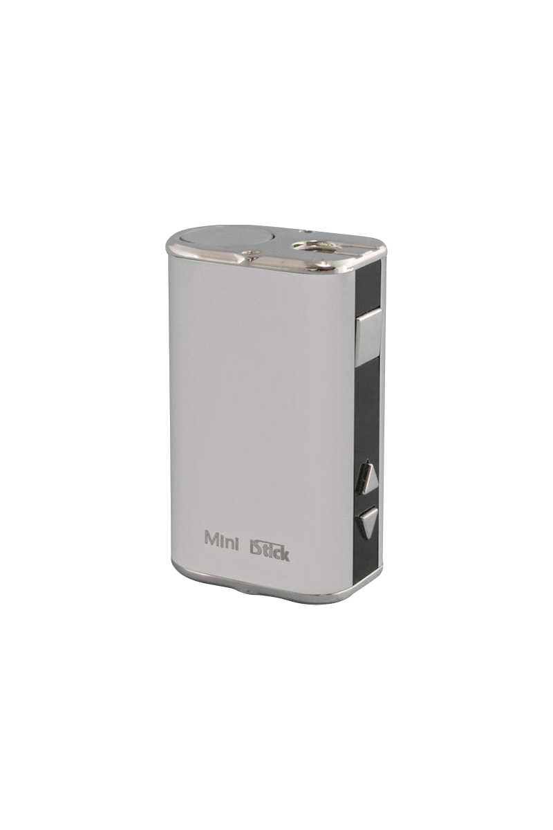 Front view of the Eleaf iStick Mini 10W Digital Mod Battery, a compact, silver-toned device with a digital display.