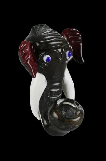 Fritted Glass Sherlock Pipe - Elephant Head