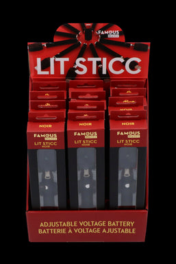 Famous Brandz Lit Sticc Noir Variable Voltage Battery - 12 Pack