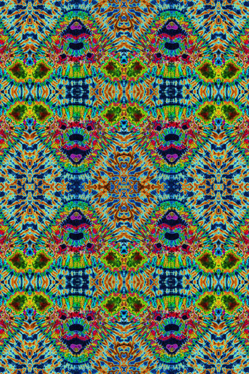 Feed A Hippie "Spun Bear Faces" Tie-Dye Tapestry