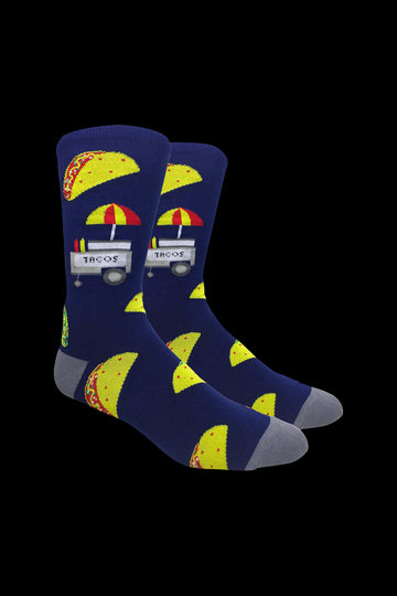Navy Blue & Gray - FineFit Novelty Socks - The Taco Stand
