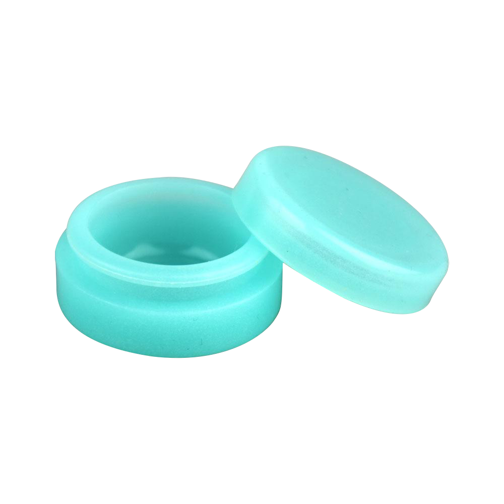 A top-down view of the Freezable Glycerin Dab Straw & Spoon Pipe, showing its curved design and smooth, reflective surface.