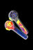 Frit Filled Glass Spoon Pipe with Glow