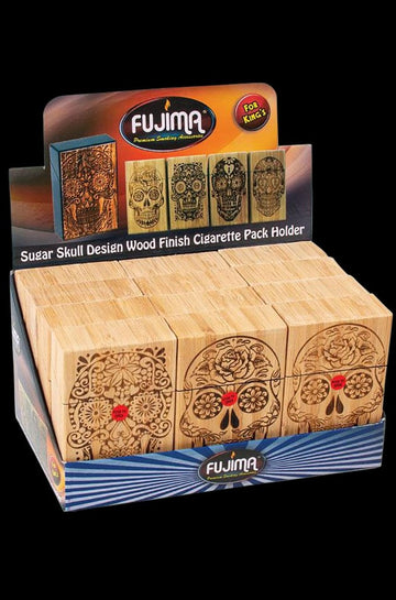 12pc Display Fujima Wood Cigarette Case - Kingsize