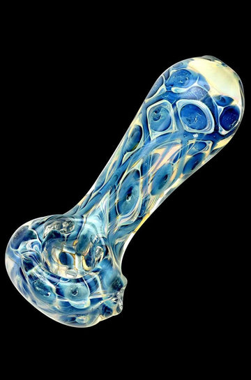 Fumed Bubble Weave Glass Hand Pipe