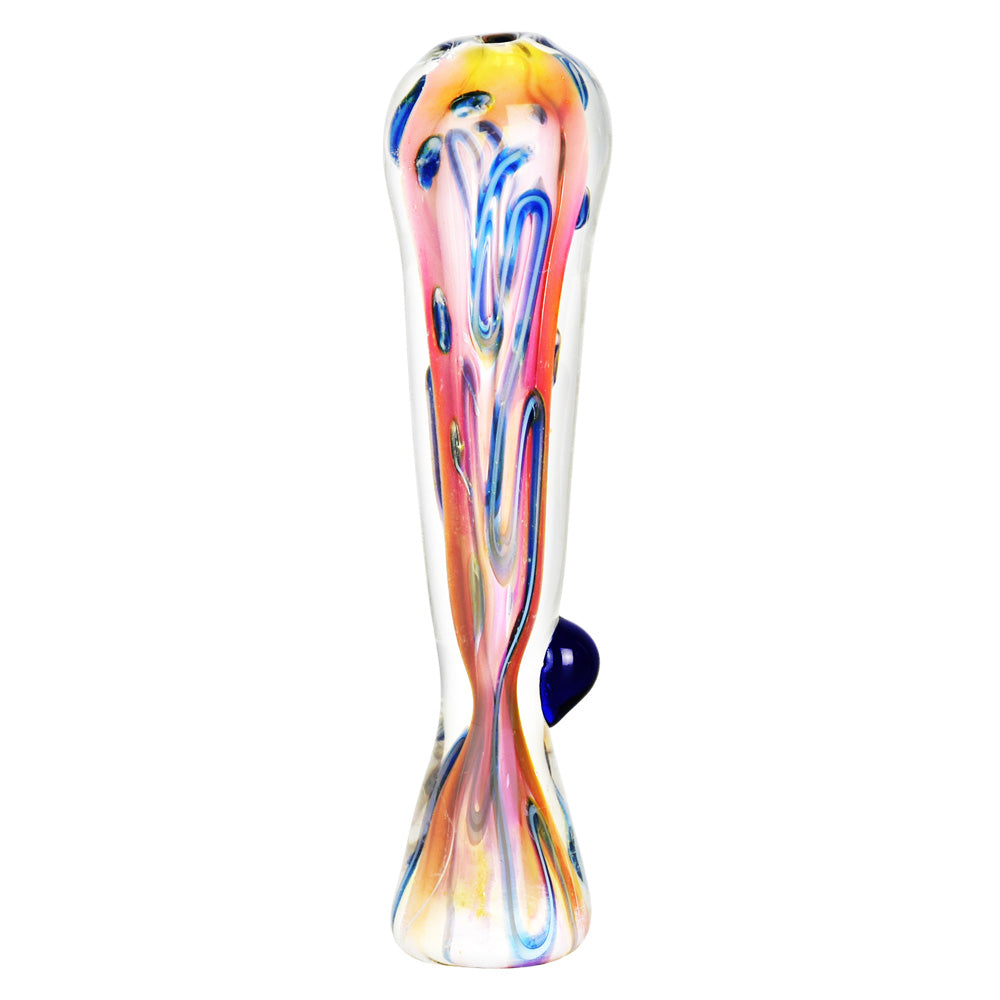 Colorful glass cannabis bubbler pipe.