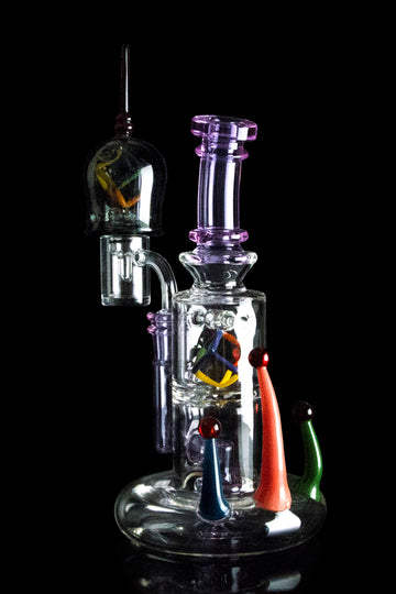 The "Aura" Heady Kinetic Spinning Dab Rig with Matching Kinetic Cap - The "Aura" Heady Kinetic Spinning Dab Rig with Matching Kinetic Cap