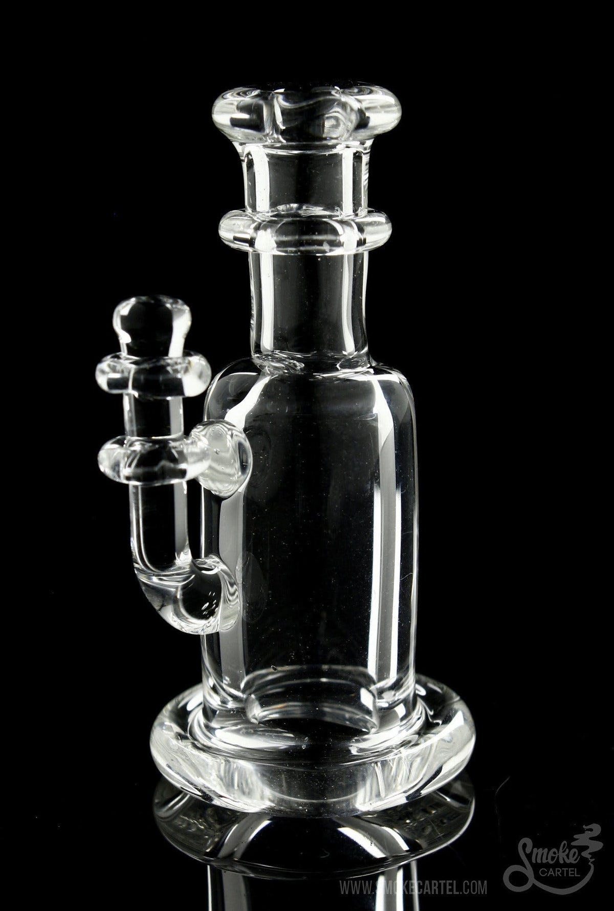 A detailed shot of the Glassheads Clear Carb Caps With Color Trim, showcasing their clear glass construction and colorful accents.