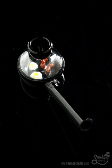 The 🍳 "Wake & Bake" Frying Pan Glass Hand Pipe - The 🍳 "Wake & Bake" Frying Pan Glass Hand Pipe