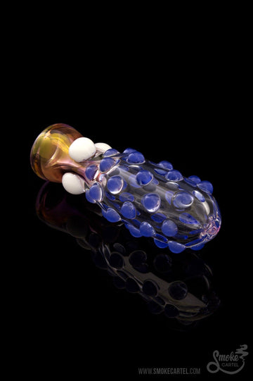 Blue Cheese - Glassheads "Pickle Back" Fumed Chillum with Marbles - Glassheads - - Glassheads "Pickle Back" Fumed Chillum with Marbles