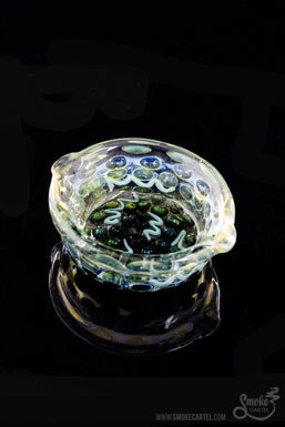 Silver Fumed Squiggle and Dot Worked Inside-Out Color Changing Dish