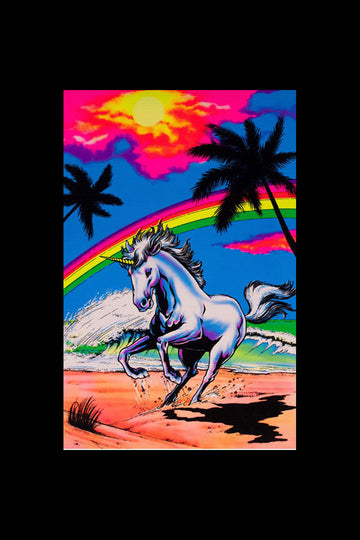 Galloping Unicorn Blacklight Poster