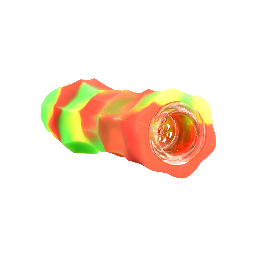 Geometric Silicone & Glass Taster Pipe Durable & Portable