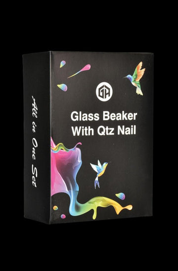 Mini Glass Beaker with Quartz Banger in Box