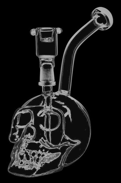Cool 4 Thick Glass Skull Smoking Pipe for Tobacco - Skeleton
