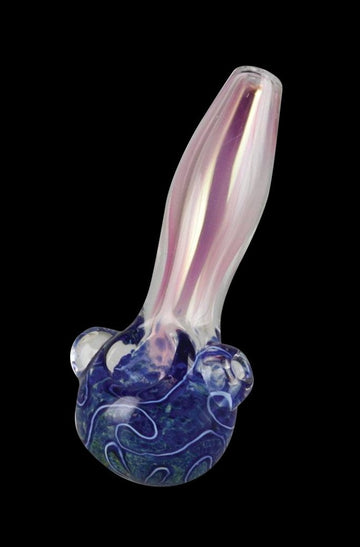 Gold Fumed Blue Headed Hand Pipe