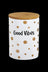 White - Roast & Toast Good Vibes Gold Polka Dot Stash Jar
