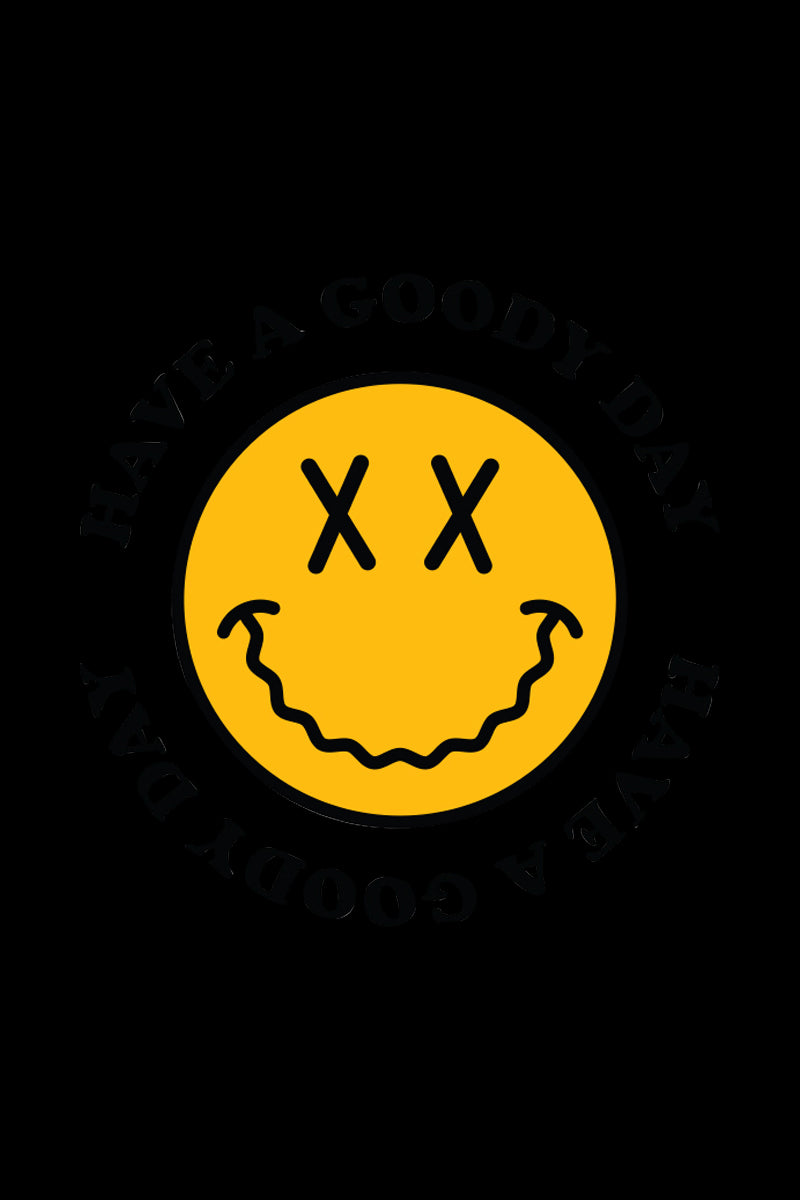 Overhead view of the Goody Glass Small Silicone Dab Mat, featuring a circular, textured surface.