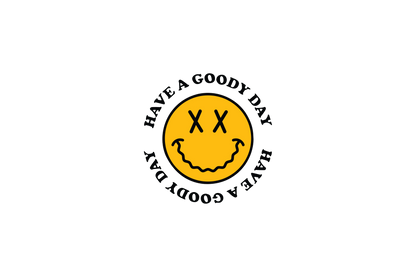 Overhead shot of the Goody Glass Small Silicone Dab Mat, showcasing its smooth surface and simple, rounded shape.