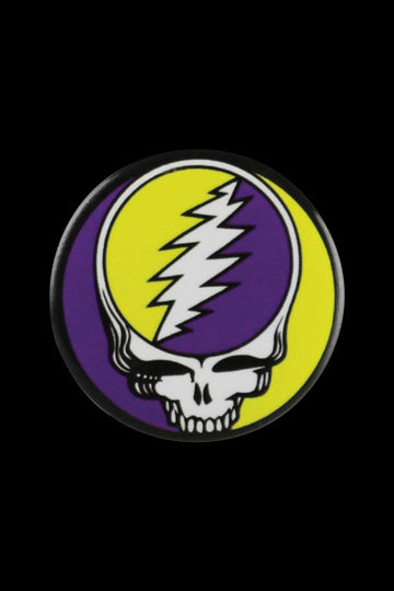 Grateful Dead Steal Your Face Button in Yellow and Purple