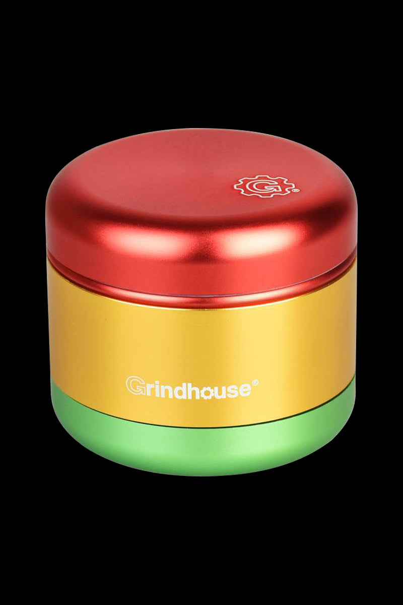 Front view of the Pulsar Matte Grinder - 4 Piece, showcasing its metallic finish and circular design against a plain background.