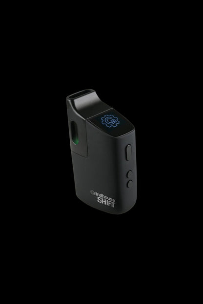 Front view of the Pulsar Shift Multi-Purpose Vaporizer, a sleek, black handheld device with a minimalist design.