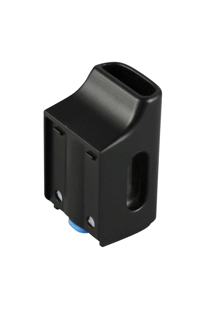 A close-up, angled view of the Pulsar Shift Vaporizer Replacement Mouthpiece, showing its dark-colored, smooth plastic design.