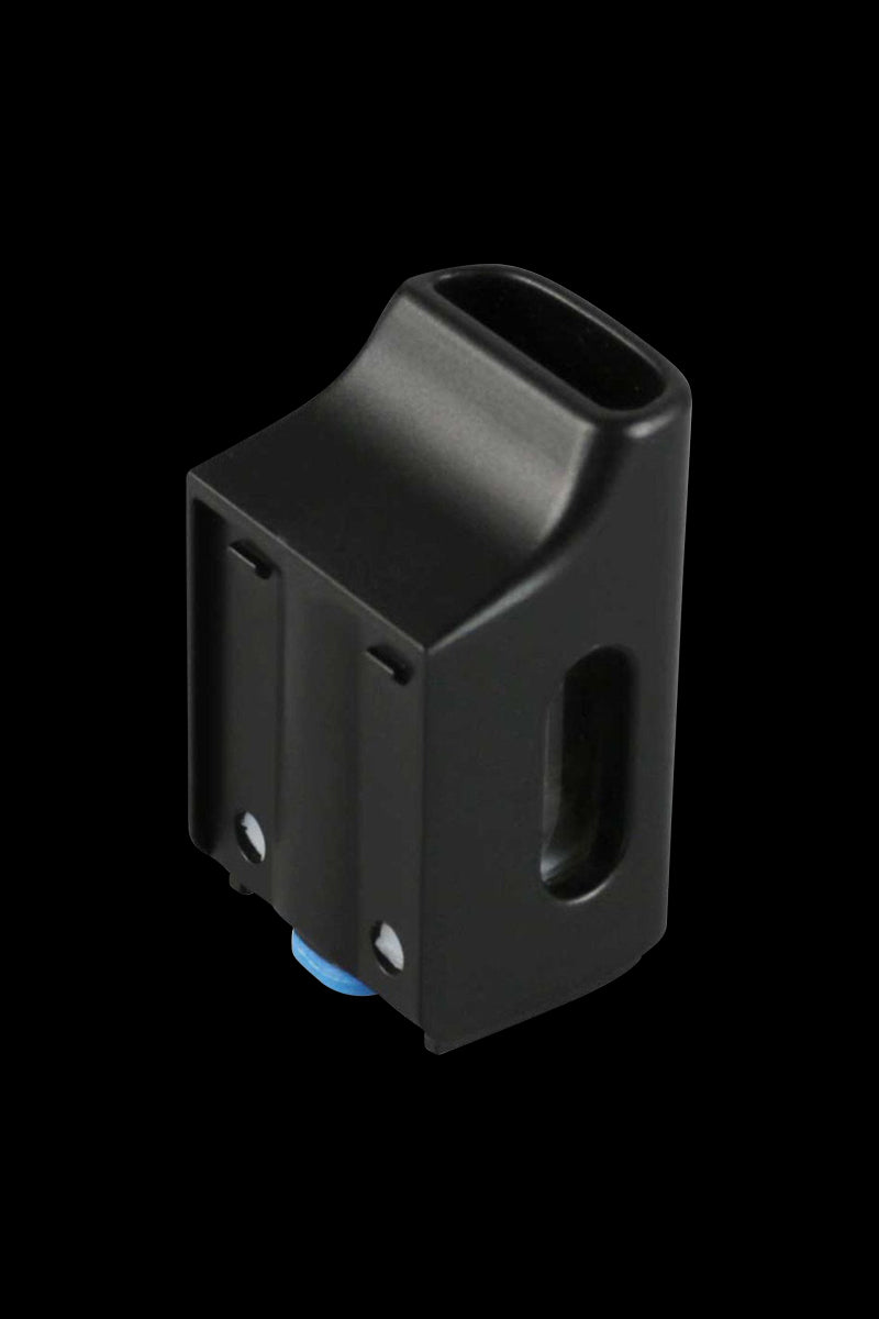 Close-up angled view of the Pulsar Shift Vaporizer Replacement Mouthpiece, a black plastic component with a smooth, curved design.