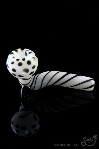 A detailed close-up of the Mr. Magnificent Sherlock pipe shows a swirling pattern on its smooth, clear glass body.