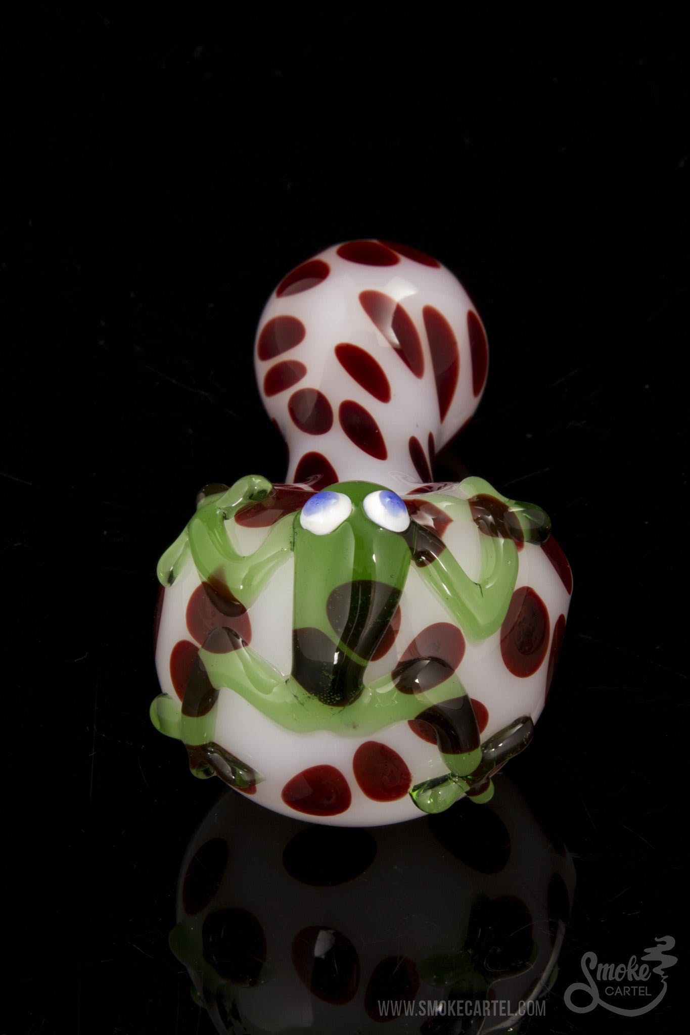 Green Frog - Glassheads "Froggy Friend" Spoon with Red Dots - Glassheads - 