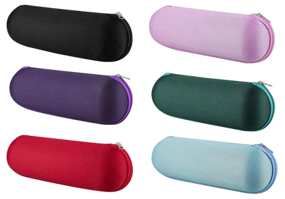 Front view of the Hard Case Shell Pouch for Pipes & Vapes, a black zippered case shown against a plain white background.