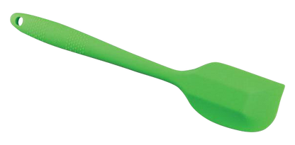 A close-up, angled view of the Pulsar Silicone Spatula, showcasing its smooth, flexible blade and ergonomic handle.