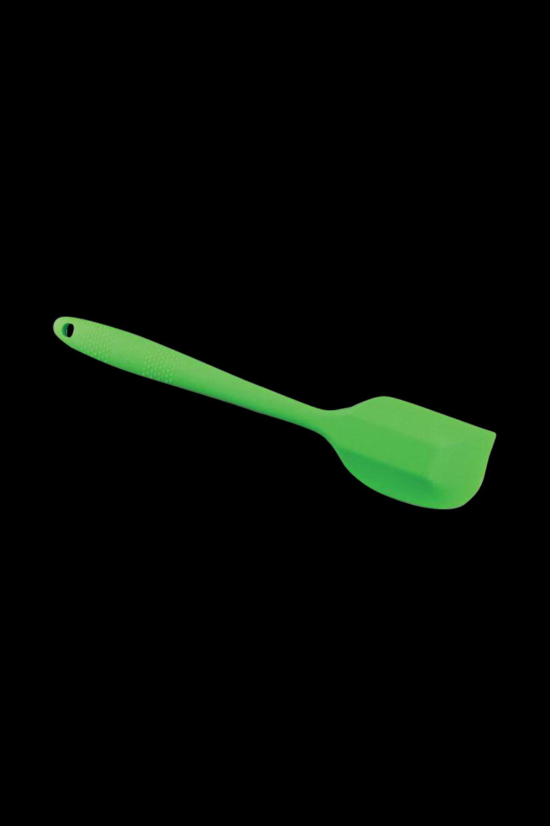 A top-down view of the Pulsar Silicone Spatula, showcasing its smooth, flexible blade and ergonomic handle.