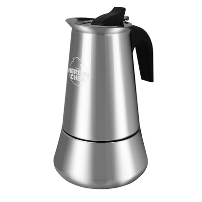 A silver Pulsar Stove Top Butter Infuser is displayed in a studio shot, angled slightly from above.