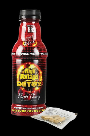 Front view of the Detox Double Flush - 24 Pack bottle against a black background, featuring bold text and graphics. - Detox Double Flush - 24 Pack