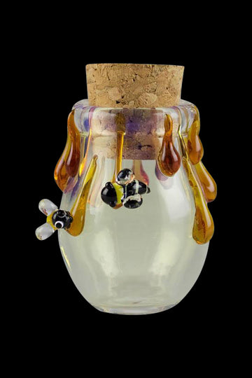 Honey Bee Glass Jar With a Cork