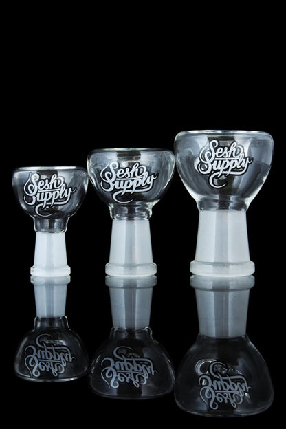 18.8mm / Male / Polished - Sesh Supply Clear Flower Bowl - Sesh Supply - 