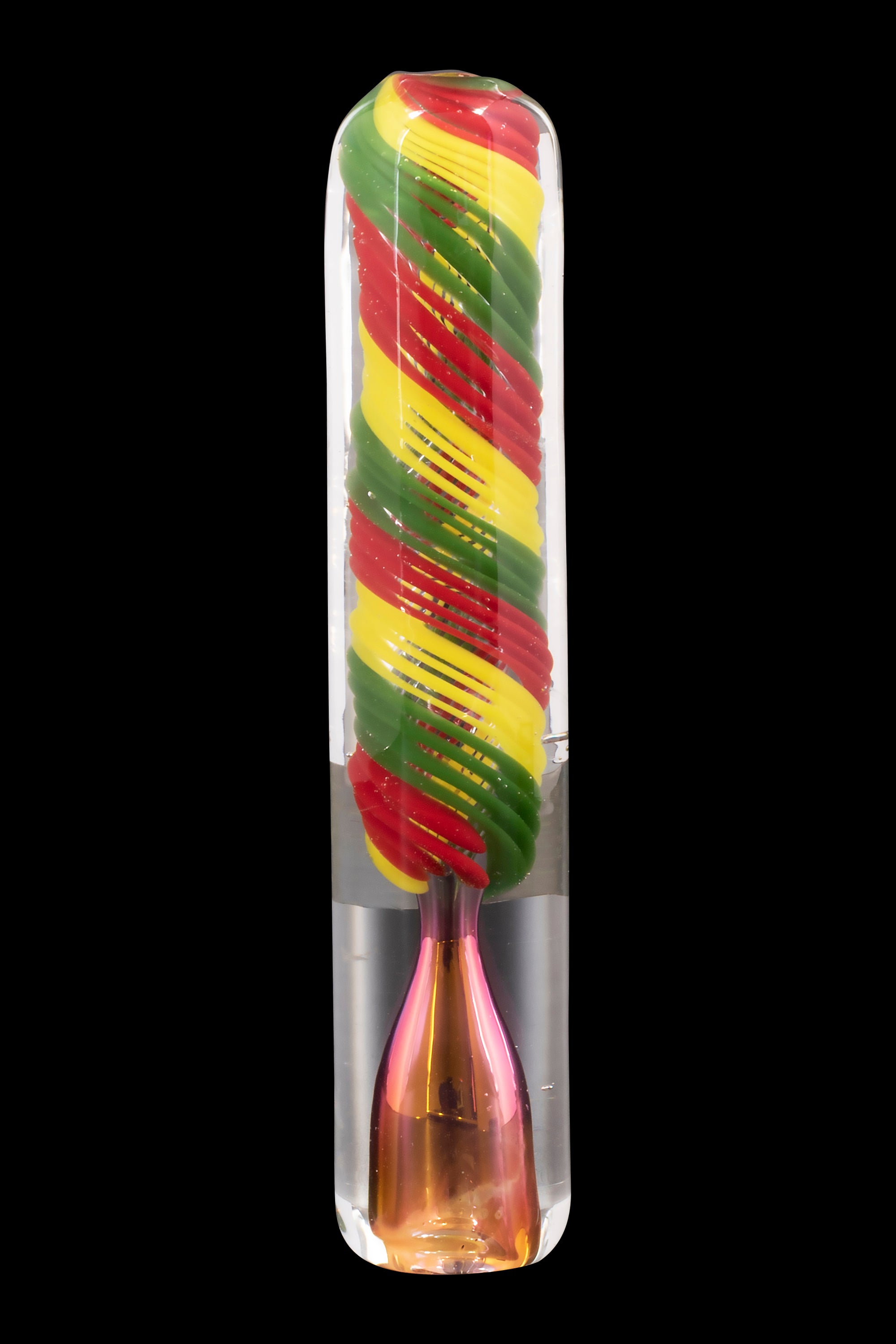 LA Pipes Rasta Swirl Chillum - Glass Smoking Pipe