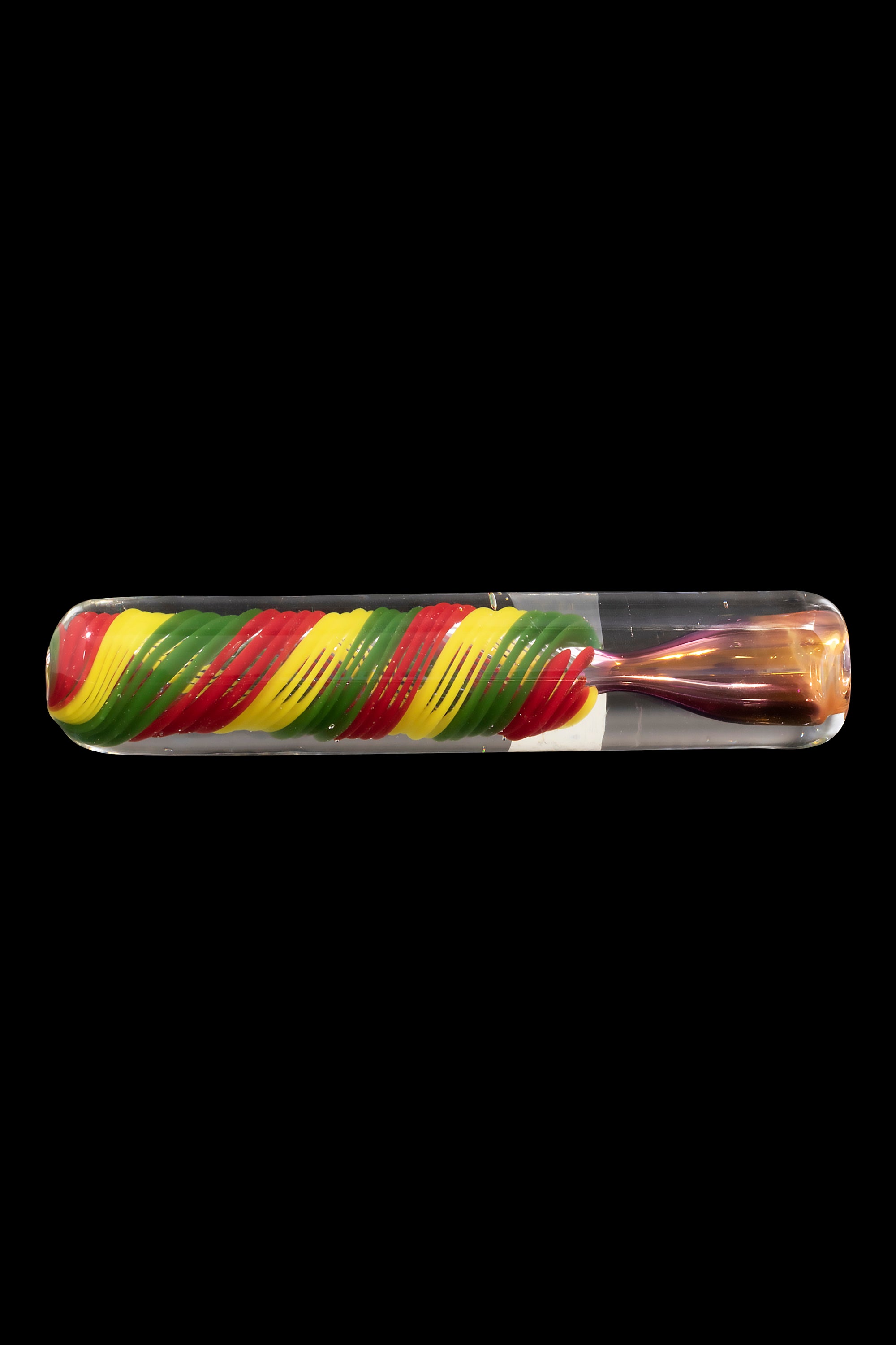 LA Pipes Rasta Swirl Chillum - Glass Smoking Pipe
