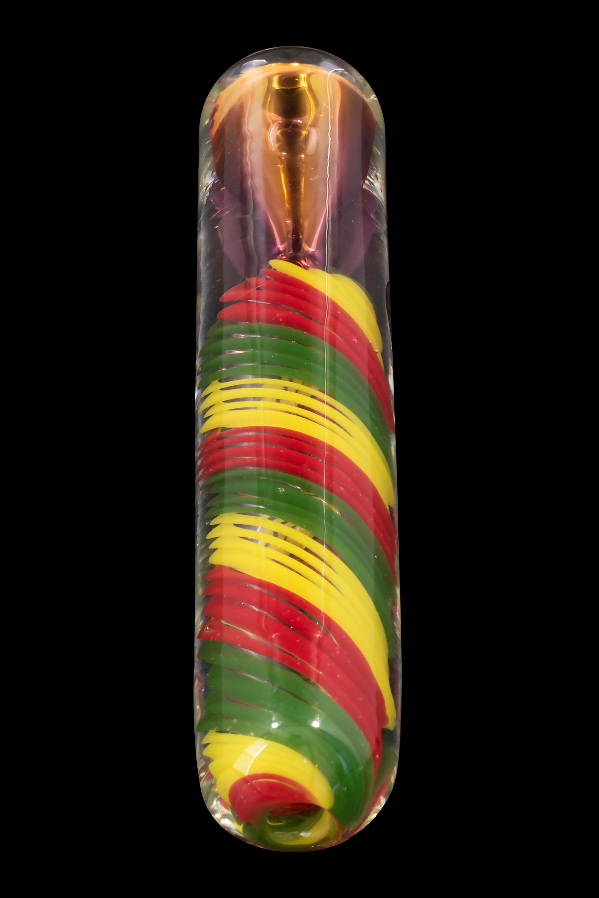 LA Pipes Rasta Swirl Chillum - Glass Smoking Pipe