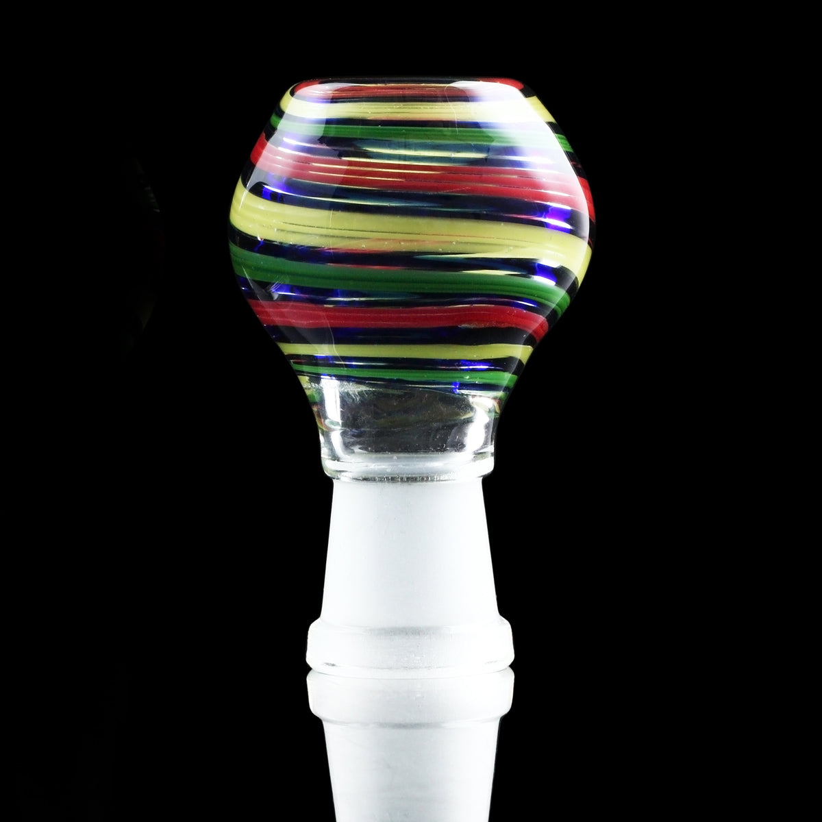 Colorful glass cannabis water pipe.