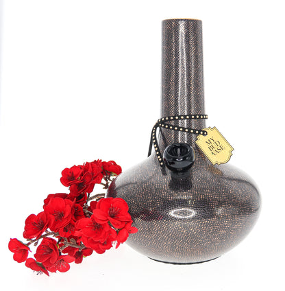 A detailed close-up of the ornate “My Bud Vase Burmese” water pipe, showing a decorative embossed design.