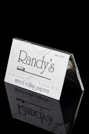 Box of Randy’s wired rolling papers with a mirrored reflection. - Randy's Classic Wired Rolling Papers
