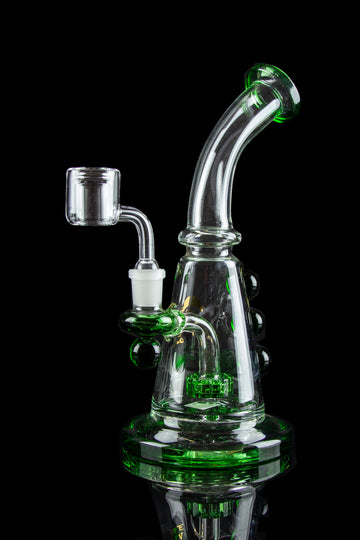 Tsunami 9" Bent Neck Beaker Rig with Marble Accents - Tsunami 9" Bent Neck Beaker Rig with Marble Accents