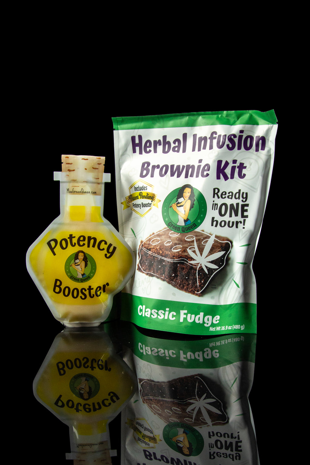 Green Queen Herbal Infusion Brownie Kit with Potency Booster