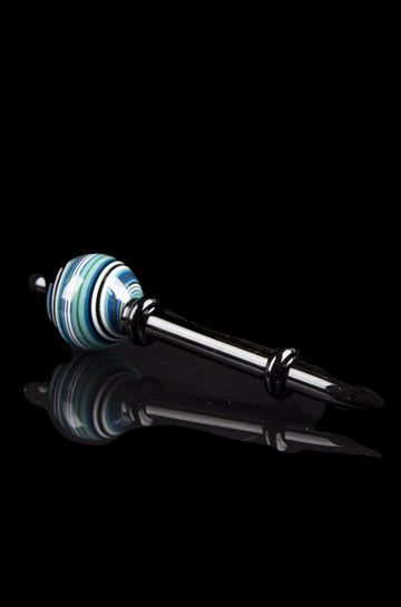 Swirly Spherical Carb Cap with Dabber - Swirly Spherical Carb Cap with Dabber