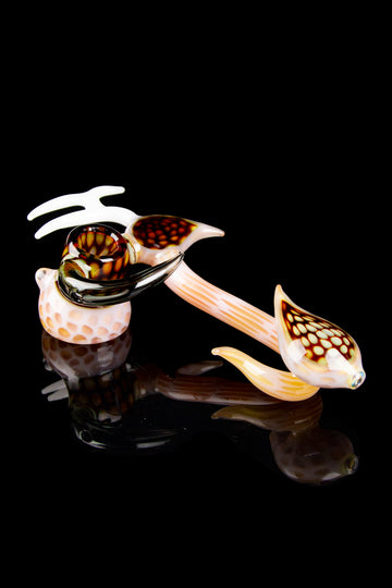 "Tiger Cowrie" Intricate Hammer Style Heady Pipe - "Tiger Cowrie" Intricate Hammer Style Heady Pipe
